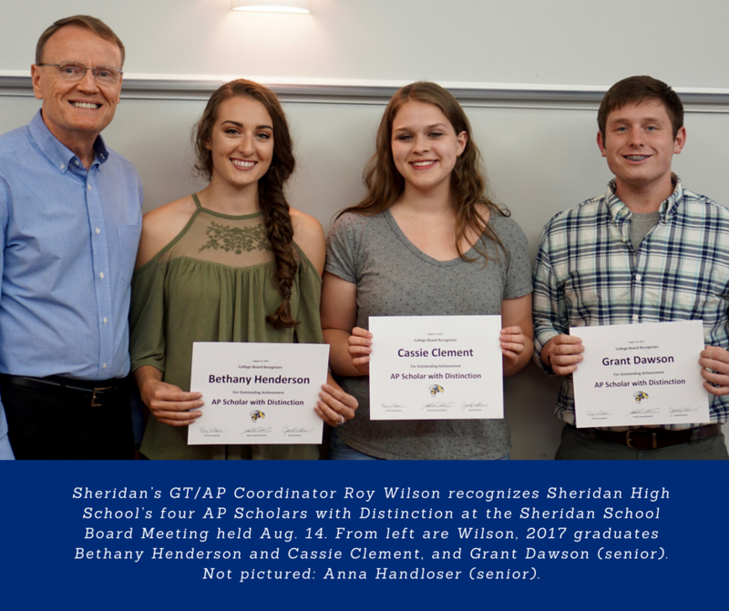 Three AP Scholars pose with their awards next to a proud administrator. Three AP Scholars pose with their awards next to a proud administrator.